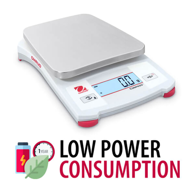 OHAUS COMPASS? CX Energy-Efficient Portable Scale Suitable for Workplace and in-the-Field Weighing